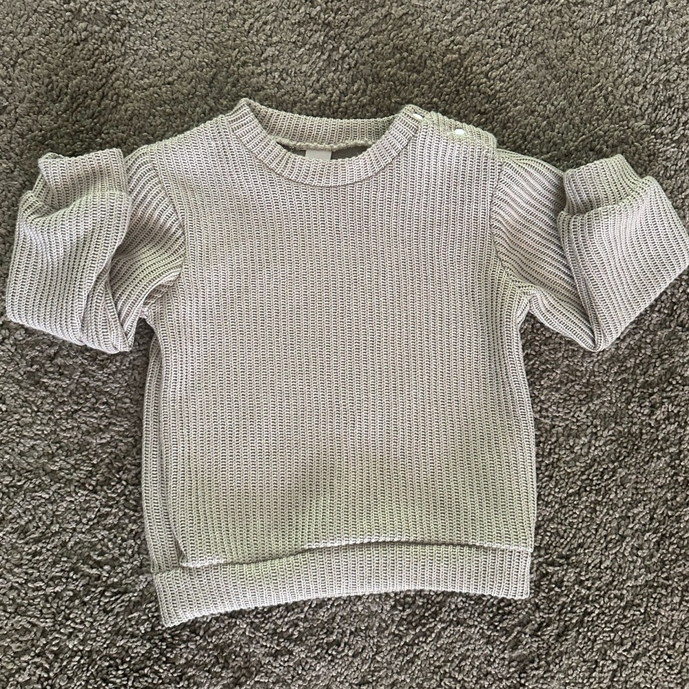 Gray Knit Baby Sweater